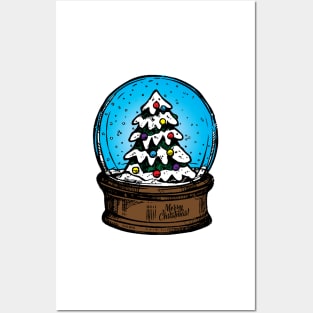 Snow Globe Christmas Tree Posters and Art